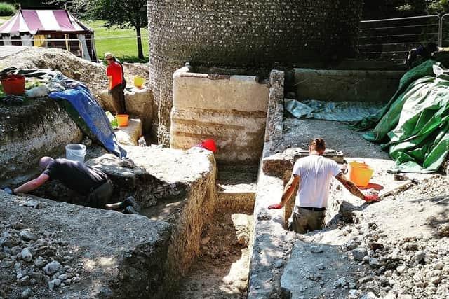 The excavation at Motcombe Gardens back in 2020.