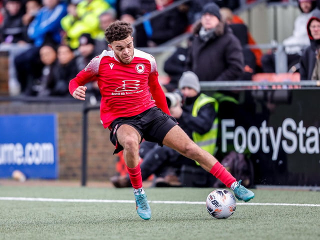 Action from Eastbourne Borough's 2-0 home loss to Worthing in National South