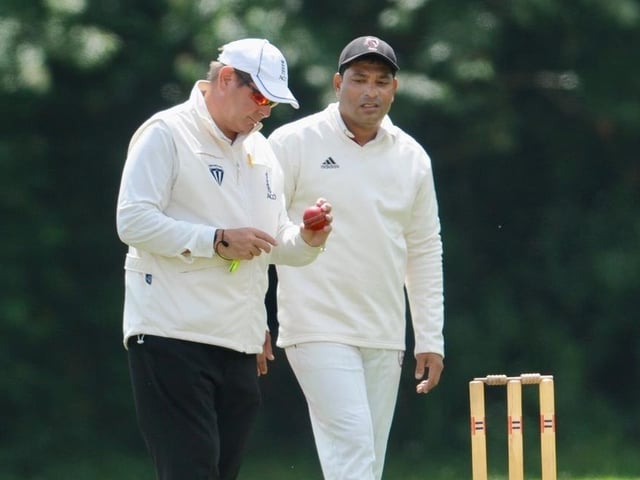 Action from Portslade CC v Bolney CC in Division 4 East of the Sussex Cricket League