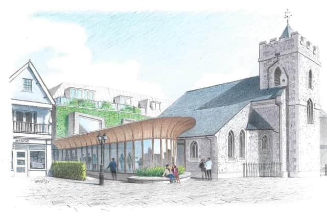 Artist's impression of the scheme for St Pancras church by local artist Philip Hood.