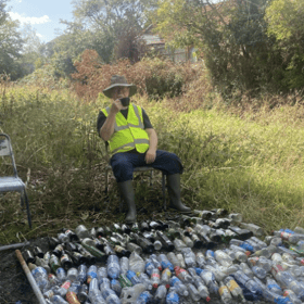 Across three days in September, 42 volunteers cleared 2.5km of Chichester’s River Lavant – removing 867kg of litter in the process. Photo: Final Straw Foundation.