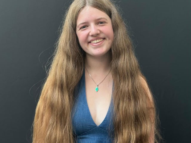 Student Abigail pleased with her top grades