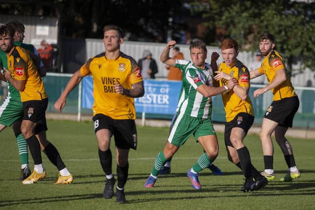 Action from Three Bridges' trip to Chichester City on Saturday. Picture by Neil Holmes