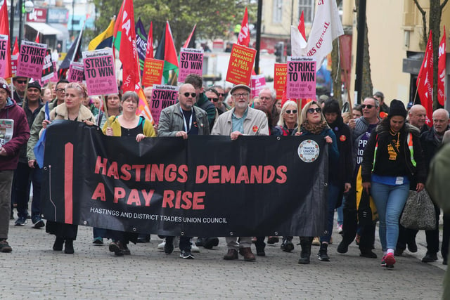 May Day Workers' Day March and Rally in Hastings on April 29 2023. Photo by Roberts Photographic.