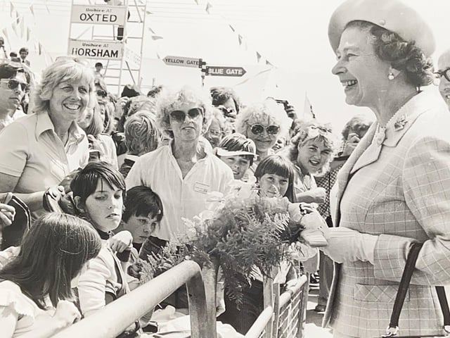 Her Majesty at the South of England Show in Ardingly in 1984