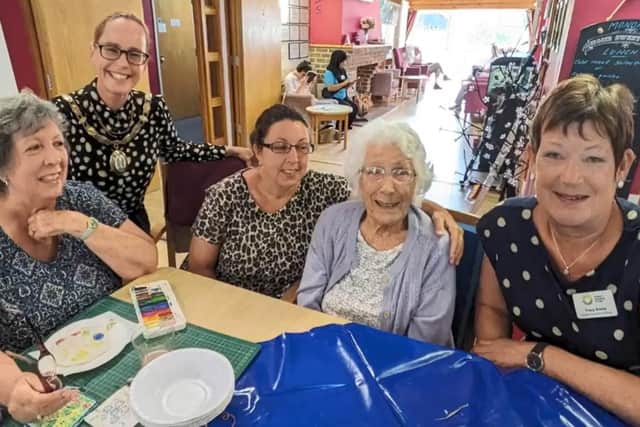 The town mayor Stephanie Inglesfield joined residents and staff at Oakwood Court care home last week