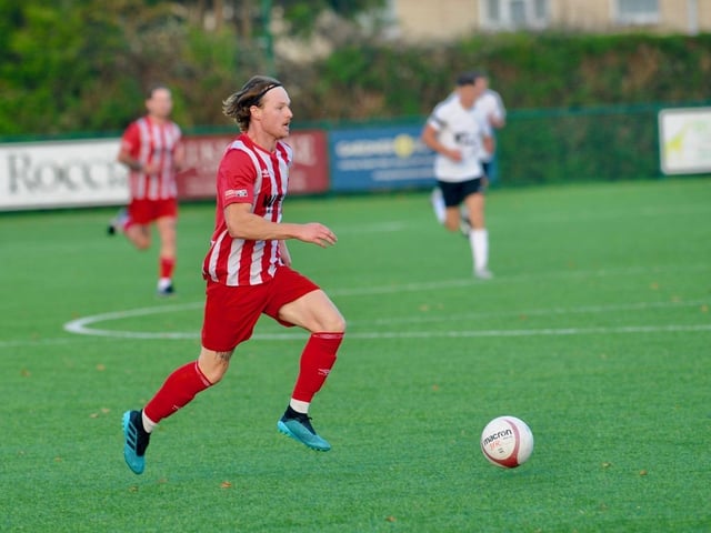 Action from Steyning Town v Eastbourne United. Picture by Stephen Goodger