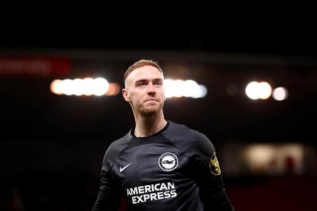 Jason Steele keeps his place in the Brighton team after the midweek clean sheet at Stoke. (Photo by Naomi Baker/Getty Images)