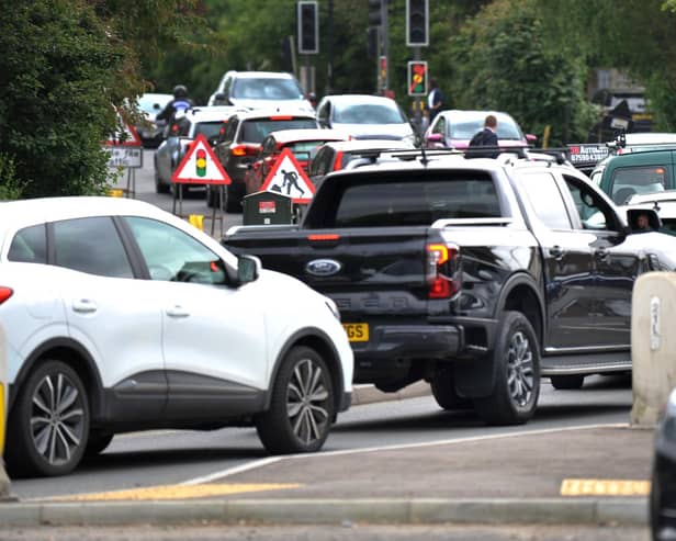 Drivers are currently facing long tailbacks in Burgess Hill at the junction of London Road, Station Road and Queen Elizabeth's Avenue. SR24051301 Pic SR Staff/Nationalworld