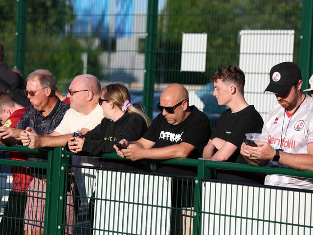 Crawley Town fans enjoy the team's first pre-season friendly, at Three Bridges FC