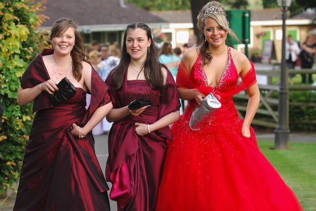 Cheryl Harmour, Alice Davies and Abbi Philby at the Westergate Community College prom in June 2008