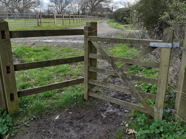 Go through the wooden gate and follow the path ahead