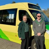 Mr Ayres of Cuckmere buses, Cllr Dunbar Mayor of Polegate and Cllr Heward Deputy Mayor of Polegate