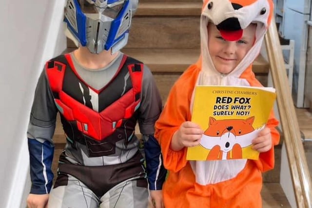 Kirsty Morrison Bowyer sent in this picture of Ruairidh, six, and Hamish, five, as a Transformer and Red Fox