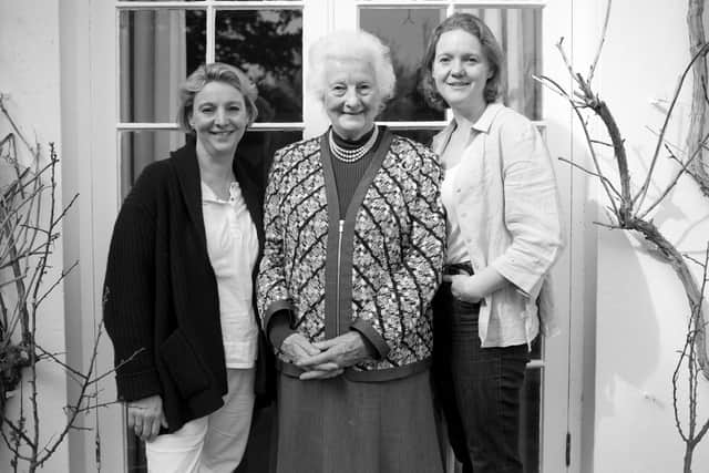 Judith Buckland with her daughters Alexandra and Caroline