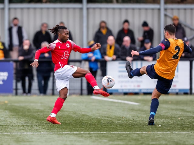 Action from Eastbourne Borough's 5-1 win at Slough Town in the National League South
