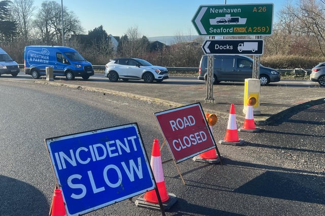 In Pictures: A26 closed in both directions due to icy conditions on the road
