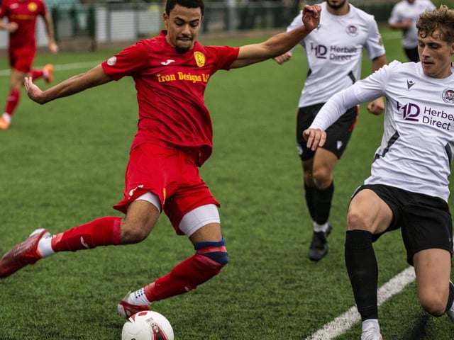 Action from Newhaven v Horsham YMCA at Fort Road in the SCFL premier