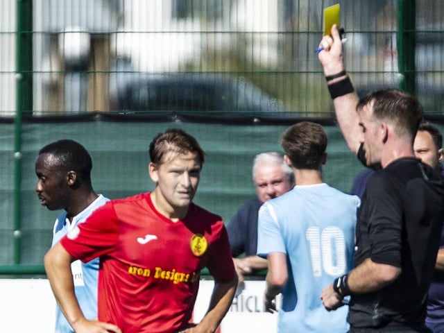 Newhaven FC take on Spelthorne Sports in the FA Cup