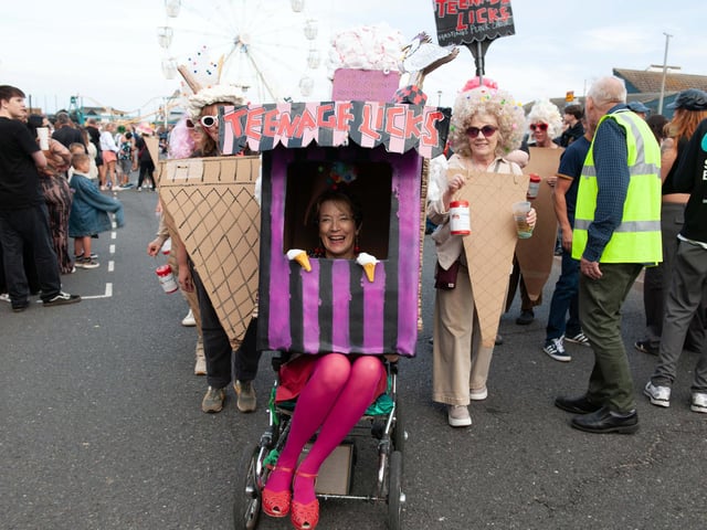 Hastings Old Town Carnival Week 2025: Pram Race. Pic by Frank Copper.