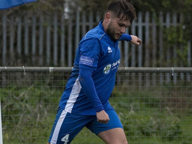 Selsey's Bradley Higgins-Pearce takes a corner against Worthing United