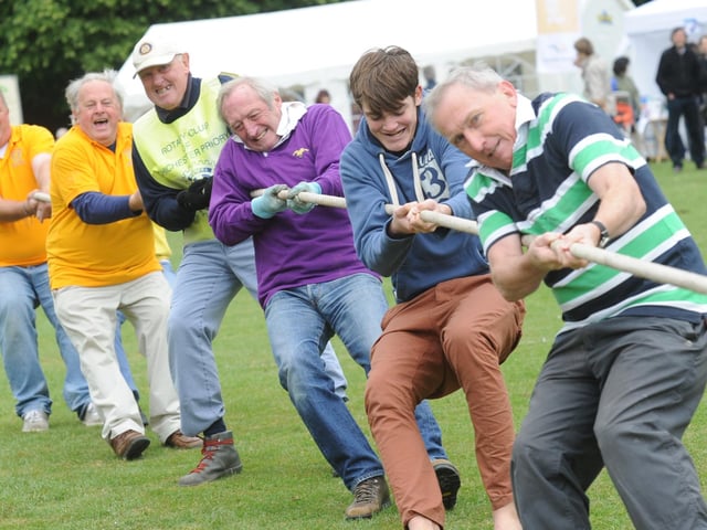 The victorious Chichester Priory Rotary Club tug-of-war team