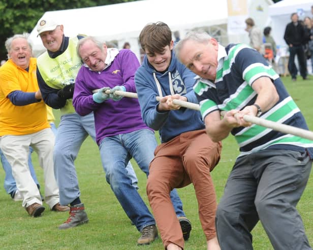 The victorious Chichester Priory Rotary Club tug-of-war team