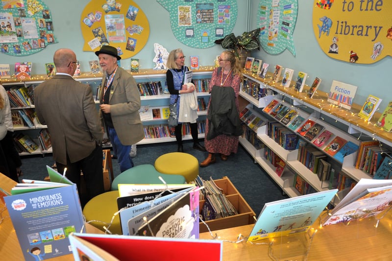 World famous author Julia Donaldson opens the new library at Swiss Gardens Primary School, Shoreham-by-Sea.