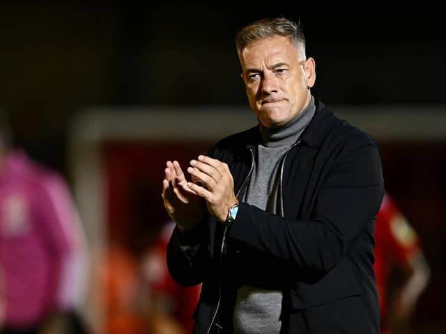 Scott Lindsey, head coach of Crawley Town. (Photo by Mike Hewitt/Getty Images)