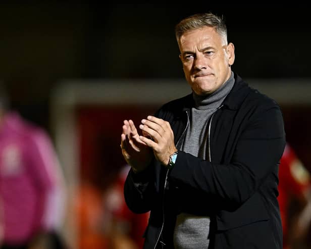 Scott Lindsey, head coach of Crawley Town. (Photo by Mike Hewitt/Getty Images)