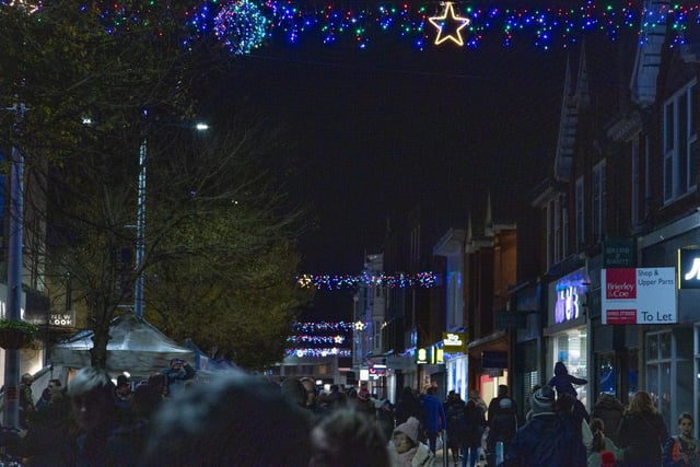 Christmas lights in the town centre. Photo: Neil Cooper.