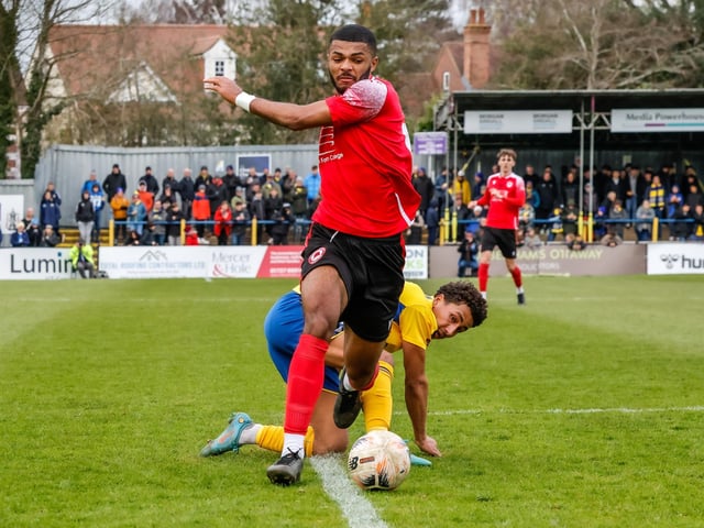 Eastbourne Borough recovered from 2-1 down at half-time to win 3-2 at St Albans City. Picture by Lydia Redman