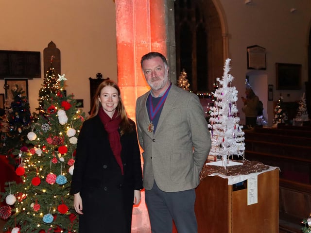 The MP and Deputy Mayor at St Clements Church Christmas Tree Festival