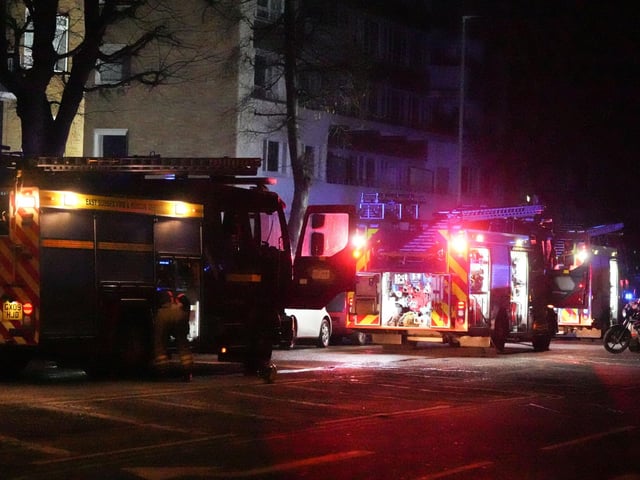 Emergency services at the scene of the fire. Picture by Eddie Mitchell