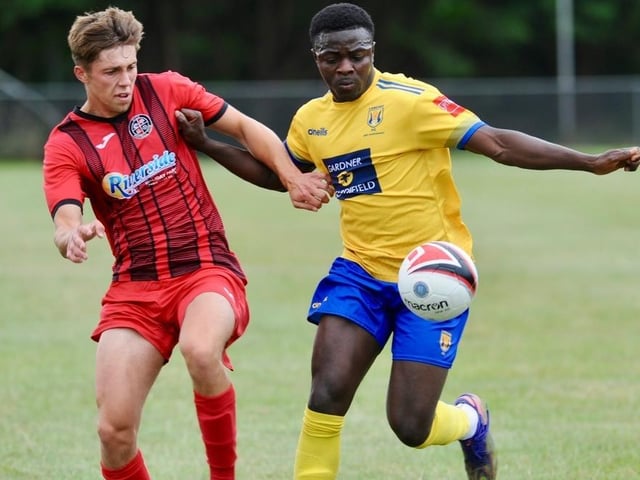 Action from a pre-season friendly between Wick and Lancing at Crabtree Park