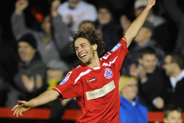 Sergio Torres celebrates his goal against Altrincham | Picture: Jon Rigby