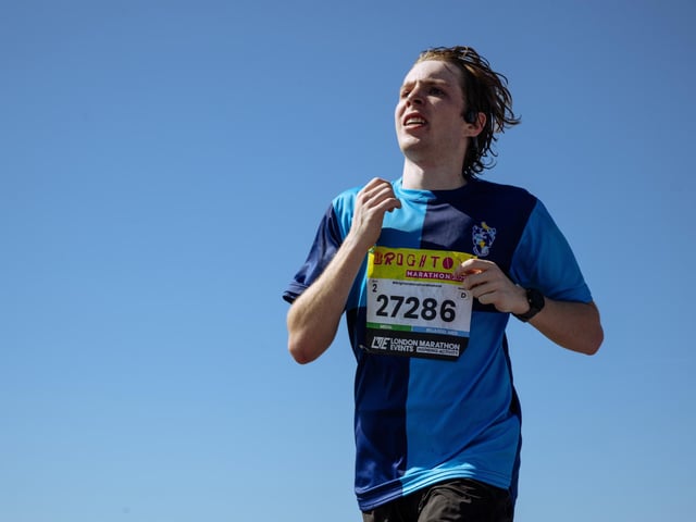 Images of runners in the 2025 Brighton Marathon