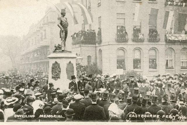 The unveiling of the Royal Sussex Memorial in 1906