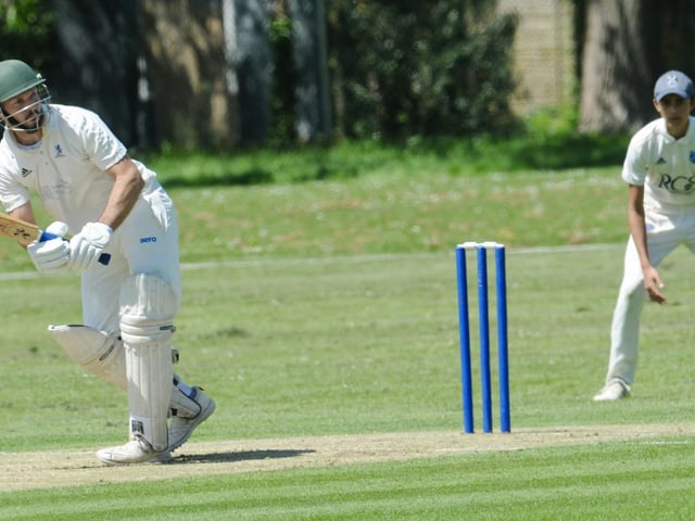 Action from Goring CC v Pagham CC in Division 3 West of the Sussex Cricket League