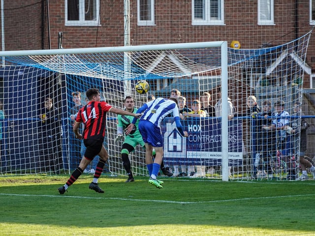Action from the Haywards Heath Town v Sittingbourne clash in the Isthmian south east division