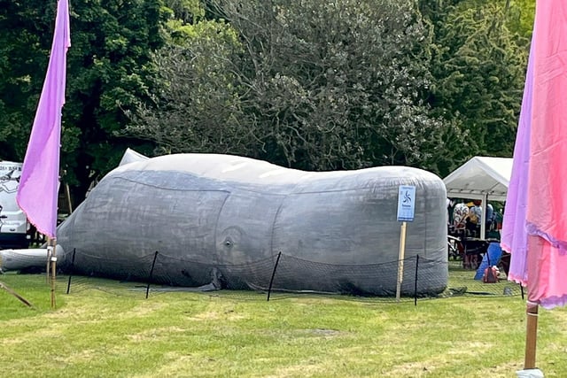 The full-sized inflatable whale was the star of the show