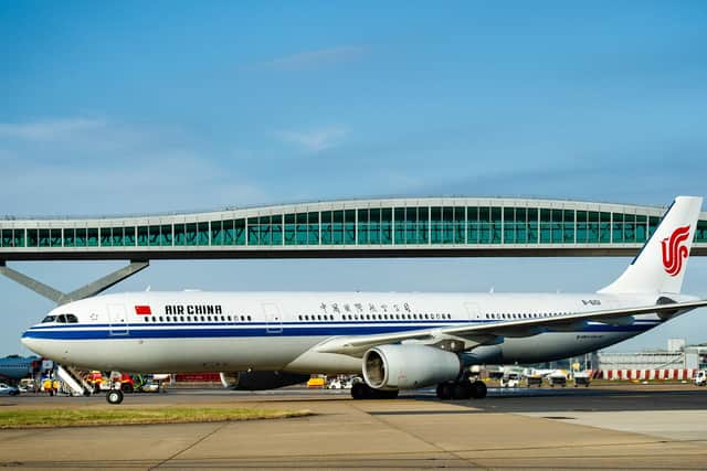 An Air China A330 at Gatwick.  Photo credit should read: John Nguyen/PA Wire