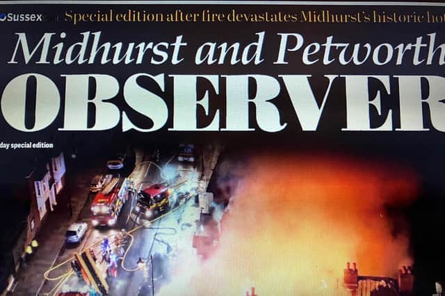 The front page of the Midhurst and Petworth Observer special edition to be published on Friday, March 17, 2023.