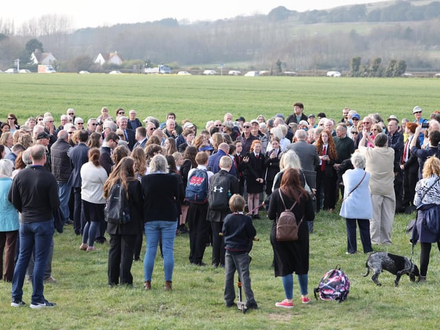 Protest at Chatsmore Farm in the spring (Photo by Eddie Mitchell)