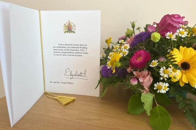 Joe and Terry Wilkins opened their card from Her Majesty Queen Elizabeth II on Thursday, September 8