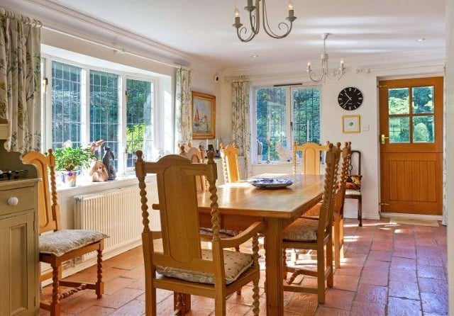 There is ample space in the large kitchen for a large dining table.