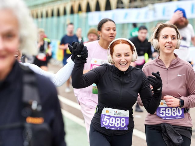 Action at the Brighton Half Marathon