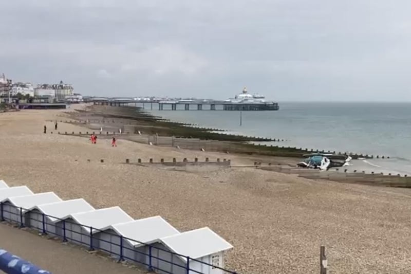 Air ambulance lands on Eastbourne beach