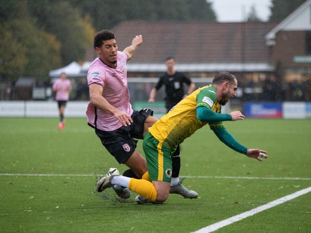 Horsham FC edged out Walton & Hersham 1-0 on a wet and windy afternoon at the Fusion Aviation Community Stadium