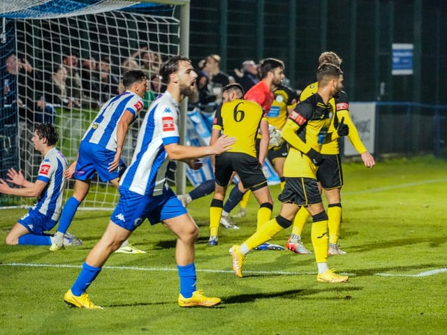 Match action from Saturday's drawn West Sussex derby between Haywards Heath Town and Chichester City in the Isthmian South East